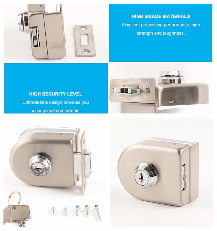 RONGYAO-Find Glass Door Locks No Drilling Strong Semi Circle Double Lock-2